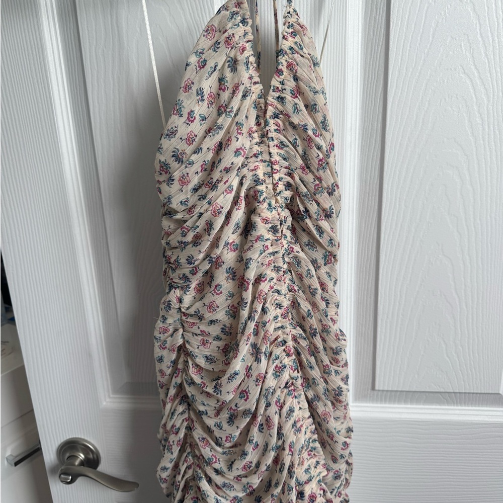 Zara Cream and Blue Floral Dress
